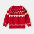 thumbnail image 4 of SGMVNU Christmas Sweaters for Kids Boys with Merry Xmas Design Chunky Knit Top Cozy Fit for Family Photos Childrens Winter Apparel(Size3-4 Years,z251114_4-Red), 4 of 9
