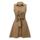 thumbnail image 1 of Txlixc Vestido de Mujer, Color sólido Sin Mangas Cuello Doblado Abotonado Delgado en Forma de A, Vestido Suelto con cinturón para la Playa, Vacaciones Txlixc  Estilo de ocio, 1 of 9