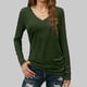 thumbnail image 1 of Xuyuer Women's V-Neck Long Sleeve Slim Drape Hem Solid Color Casual Blouse, Flowy T-Shirt Top for Business Casual, Dinner Dates and Elegant Daily Fashion, 1 of 5