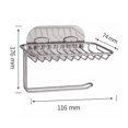 thumbnail image 2 of Portarrollos de papel higiénico de acero inoxidable con estante de malla, soporte adhesivo for papel higiénico de pared., 2 of 4