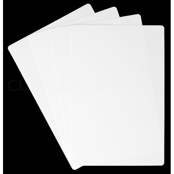 CleverDelights White Plastic Cards - 4" x 6" - 50 Pack - Waterproof Heavy Duty 4x6 Inch