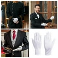 thumbnail image 2 of 5Pack White Cotton Marching Gloves Costume Gloves Formal Tuxedo Gloves Jewelry Inspection Gloves, 2 of 3