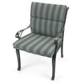 thumbnail image 4 of Jordan Manufacturing 44" x 22" Conway Smoke Grey Stripe Rectangular Outdoor Chair Cushion with Ties and Hanger Loop, 4 of 14