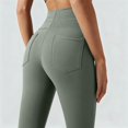 thumbnail image 5 of UOCUFY Women's Yoga Pants with Pockets Flare Leggings High Waist Yoga Dress Pants Tall Bootcut Casual Work (Grey,XL), 5 of 8