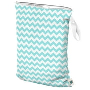 Planet Wise Large Wet Bag, Teal Chevron