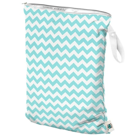 Planet Wise Large Wet Bag, Teal Chevron