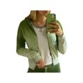 thumbnail image 3 of FOCUSNORM 2Pcs Women Juniors Casual Tracksuit, Solid Color/Gradual Color Hooded Crop Tops + Pants, 3 of 6