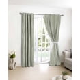 thumbnail image 3 of Green Waves Stripes Blackout Curtains for Bedroom/Living Room, Thermal Insulated Kitchen Curtains, Vintage Minimalist Lines Texture Grommet Darkening Window Treatment Drapes 27.5"x39"x2, 3 of 8