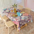 thumbnail image 3 of Multicolor Ethnic Geometric Pattern Rectangle Tablecloth 60"x120",Waterproof Polyester Rectangle Table Cloth, Wipeable Spillproof Polyester Tablecloth for Dining, Camping, Indoor and Outdoor, 3 of 6