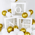 thumbnail image 7 of Cheinxy 1st Birthday 'ONE' Decorations Boxes for Boys Girls - Clear Cube Blocks 'ONE' Letters for Cake Smash Photoshoot Props & Backdrop(White), 7 of 7