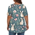 thumbnail image 3 of Camisas de Manga Larga para las Mujeres Cuello Redondo Impreso de Ajuste Suelto, Top de Moda de Verano Sexy para el Uso Diario, 3 of 6
