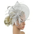 thumbnail image 4 of Relanfenk Women's Fascinator Hat Imitation Sinamay Feather Tea Party Pillbox Flower Derby, 4 of 7