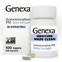 Genexa Clean Acetaminophen Extra Strength Pain Relief, Dye Free, 500mg Caplets, 100 ct