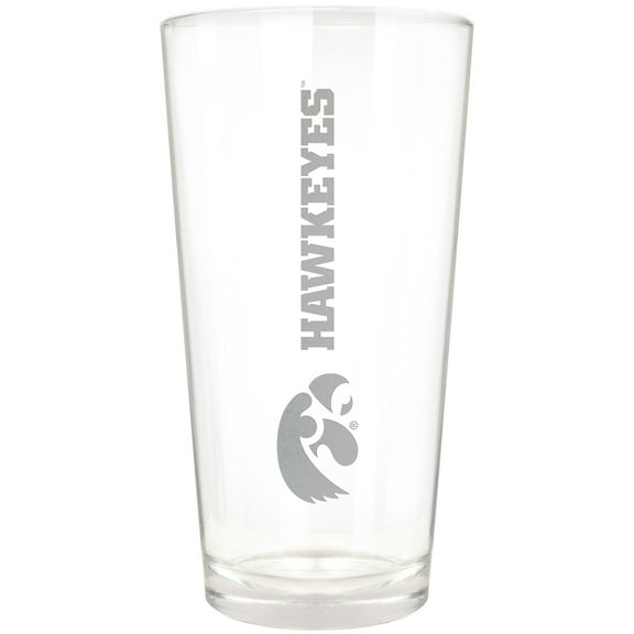 Iowa Hawkeyes Etched 16oz. Vertical Rally Cry Pint Glass