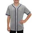 thumbnail image 2 of qolati Boys Girls Baseball T-Shirts Soft Summer Short Sleeve Button Down Shirts Loose Hip Hop Sport Shirt Tops for Kids Size 3-15 Years, 2 of 7