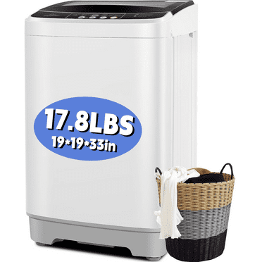 Veeboto Portable Washing Machine, Upgrade 17.8LBS Large Capacity Full Automatic Washing Machine, Laundry Machine with 10 Programs and 8 Water Levels for Home, Apartment, Dorms