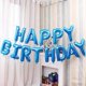thumbnail image 2 of Banner de globos de feliz cumpleaños azul / Banner de feliz cumpleaños oro rosa / Banner de feliz cumpleaños globos plateados Banner de feliz cumpleaños Guirnalda de feliz cumpleaños negra Letra dora, 2 of 5