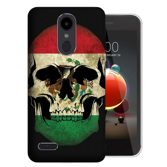 MUNDAZE LG Aristo 3 / 2 / Tribute Dynasty / Zone 4 Mexico Flag Skull Design TPU Gel Phone Case Cover