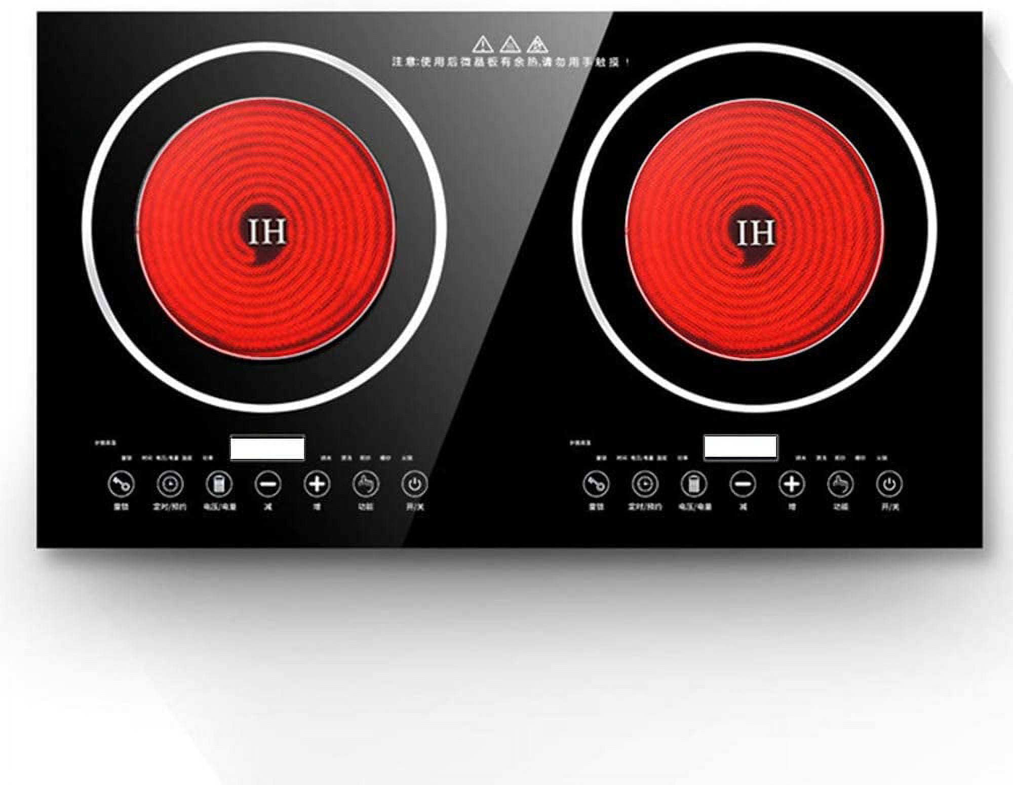 FETCOI, Portable Double Induction Cooktop Portable Electric Cooker Cooktop Countertop Digital Electric Countertop