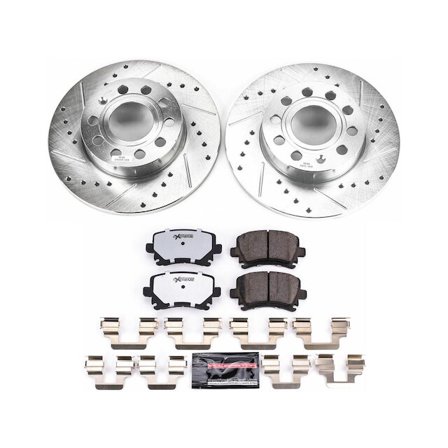 Rear Brake Pad and Rotor Kit - Compatible with 2005 - 2010 Volkswagen Jetta Sedan 2006 2007 2008 2009