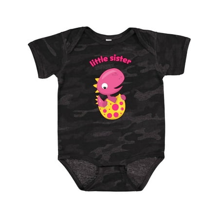 

Inktastic Little Sister-dino Gift Baby Girl Bodysuit