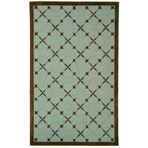 SAFAVIEH Newport Kalya Geometric Cotton Area Rug, Blue/Brown, 5' x 8'