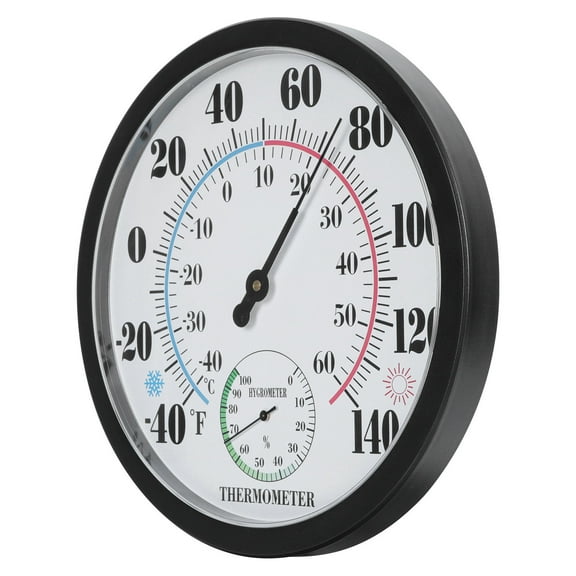 Hemoton 1pc Wall-mounted Temperature Gauge Round 2-in-1 Temperature Thermometer Hygrometer
