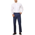 thumbnail image 2 of Pantalones de rayas Inspire Chic para hombre, corte slim, pantalones formales de frente plano, 36 azul, 2 of 5