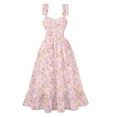 thumbnail image 2 of Ovzne Robes d'Été pour Femmes Robe d'Été Décontractée pour Femmes Imprimée d'Été Grand Ourlet Sans Manches Robe à Col en V Robe Grande Taille Imprimée Liquidation, 2 of 7