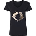 thumbnail image 3 of Inktastic Cute Ferret Heart Women's V-Neck T-Shirt, 3 of 5