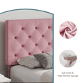 thumbnail image 3 of 4 EVER WINNER King Size Bed Frame, Upholstered Platform Bed with Headboard, Button Tufted Headboard, Pink, 3 of 8