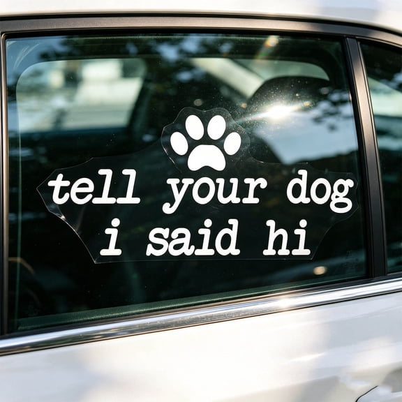 Luckky Tell Your Dog I Said Hi Theme Car Stickers,Personalized Waterproof Window Decal Stickers for Auto Truck SUV Laptop Wall Home Decoration