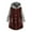 Burgundy-A, variant on Womens Fashion Sherpa Hoodie Faux Shearling Fleece Hooded Sweatshirt Jacket Long Sleeve Open Front Plush Outwear with Pocket Color Block Button Patchwork Side Button Outcoat Black-A S