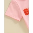thumbnail image 6 of Jxzom Toddler Baby Girl Easter Outfit 6M 12M 18M 2T 3T Fuzzy Letter Embroidery Short Sleeve Tops Solid Shorts Summer Clothes Set, 6 of 8