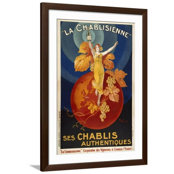 Art.com La Chablisienne Giclee Print, Brown Frame Wall Art, 32" x 44"