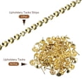 thumbnail image 3 of Uxcell 3 Pcs Iron Upholstery Tacks Strips Glossy Decorative Nail Trims with Upholstery Nails 3.28ft x 0.43'' Gold, 3 of 5