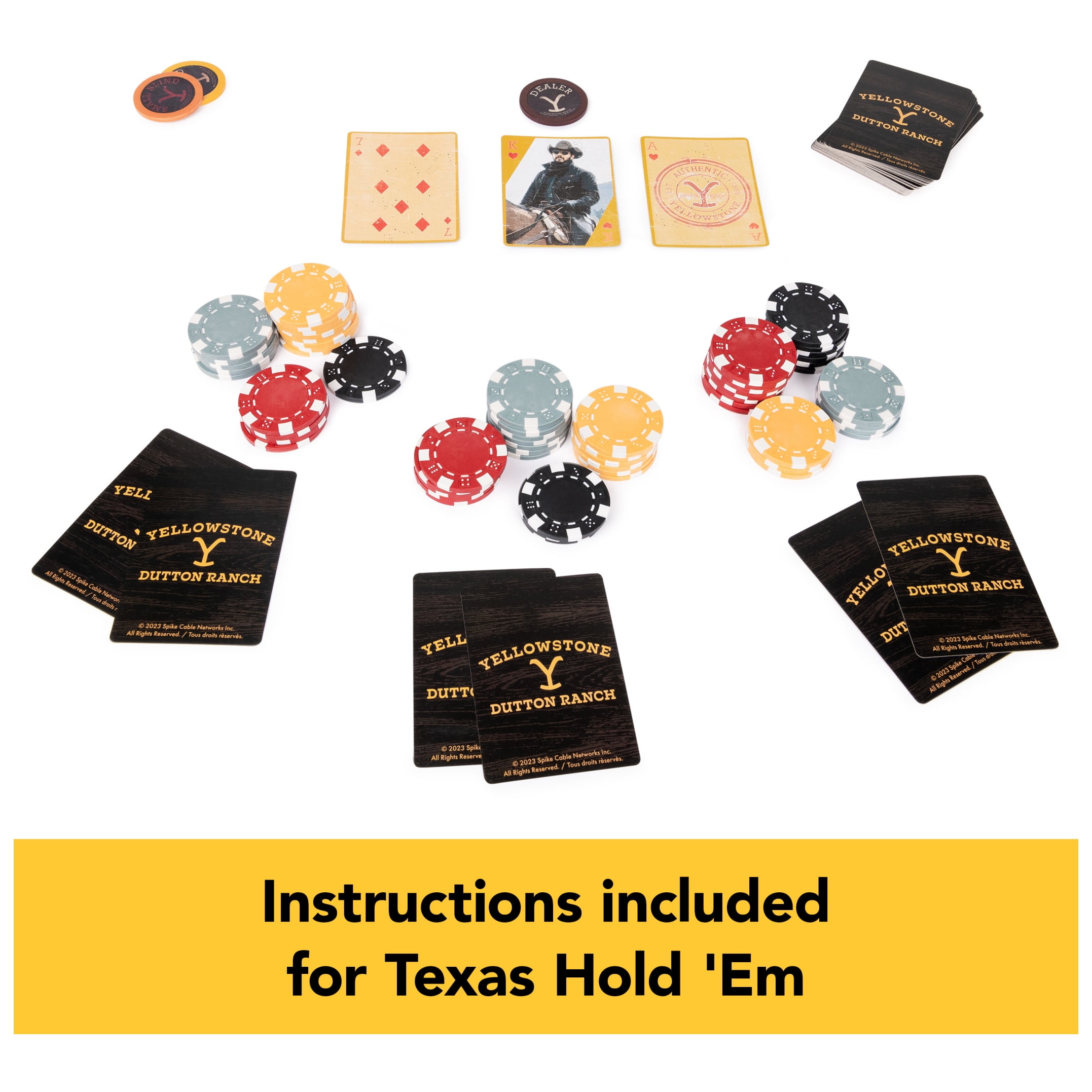 Spin Master Games, Yellowstone, 200-Piece Poker with Custom Carrying Case, Ages 16 and up