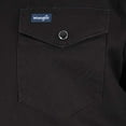 thumbnail image 3 of Wrangler Men's Solid Cowboy Cut Firm Finish Long Sleeve Work Shirt Black Medium, 3 of 4