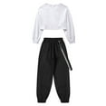 thumbnail image 2 of Alvivi Tracksuit for Girls Street Hip Hop Dance Clothes Set Skateboarding Gymnastics Workout Outfits White 14, 2 of 5