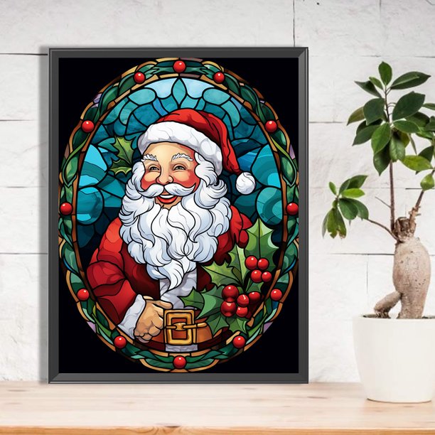 5D DIY taladro redondo completo pintura de diamante Santa Kit decoración del hogar arte artesanal JShteea El nuevo