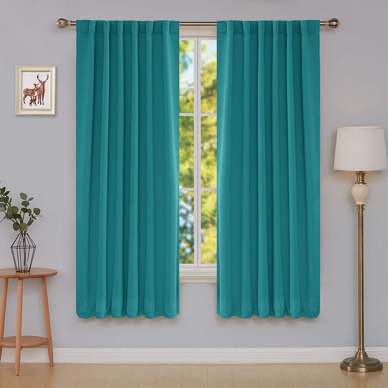 Deconovo Room Darkening Curtains Back Tab and Rod Pocket Curtains