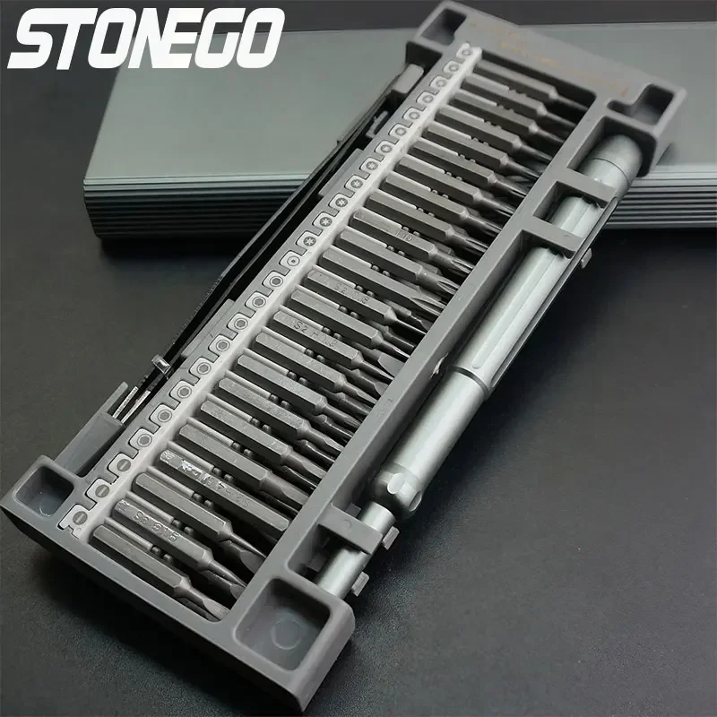 STONEGO 50-in-1 Magnetic Screwdriver Set - Includes Five-Leaf Y-Shaped, Plum Blossom, and More for Mobile Phones, PCs, Watches, Earphones, and Aircraft Toys