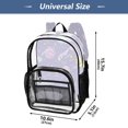 thumbnail image 4 of PVC Transparent Backpacks Clear Backpack for Travel and Outings Pastel Purple Planets and Stars, 4 of 7