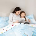 thumbnail image 5 of Manfei Kawaii Monogram J 7 Pieces Full Size Bedding Sets,Ribbon Bownot Dessert Full Size Bed in a Bag,Blue,Polkadot Reversible, 5 of 7