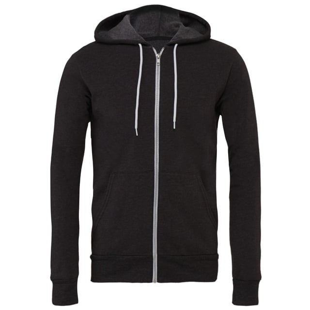 Canvas - Sudadera con cremallera y capucha Felpa Polialgodón Unisex adulto (Gris Jaspeado Oscuro)