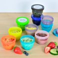 thumbnail image 3 of Youngever 18 Pack 1/2 Cup Small Food Containers with Lids, 4 oz Mini Food Storage Containers, Condiment, and Sauce Containers, 9 Assorted Colors, with Lids Labels, 3 of 4