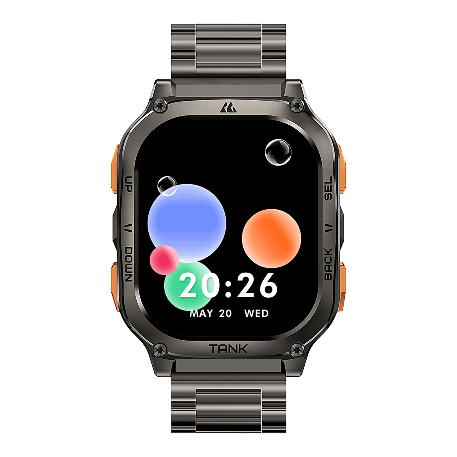 KOSPET TANK M3 Ultra Special Edition 1.96-In.-AMOLED GPS Smartwatch with Stainless Steel Band (Black), P-MUS002-B