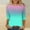 A_ Sky Blue, variant on Olyvenn Stylish Women's Casual 3/4 Sleeve T-Shirts Crew Neck Cute Tunic Tops Long Sleeve Comfort Lightweight Gradient Print Tshirts Yellow S