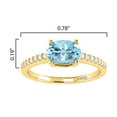 thumbnail image 2 of Gold Over Sterling Silver with Natural Sky Blue Topaz and White Topaz Solitaire Ring, 2 of 2