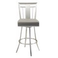 thumbnail image 2 of Armen Living Cleo Modern Faux Leather Swivel Counter Stool in Gray, 2 of 3
